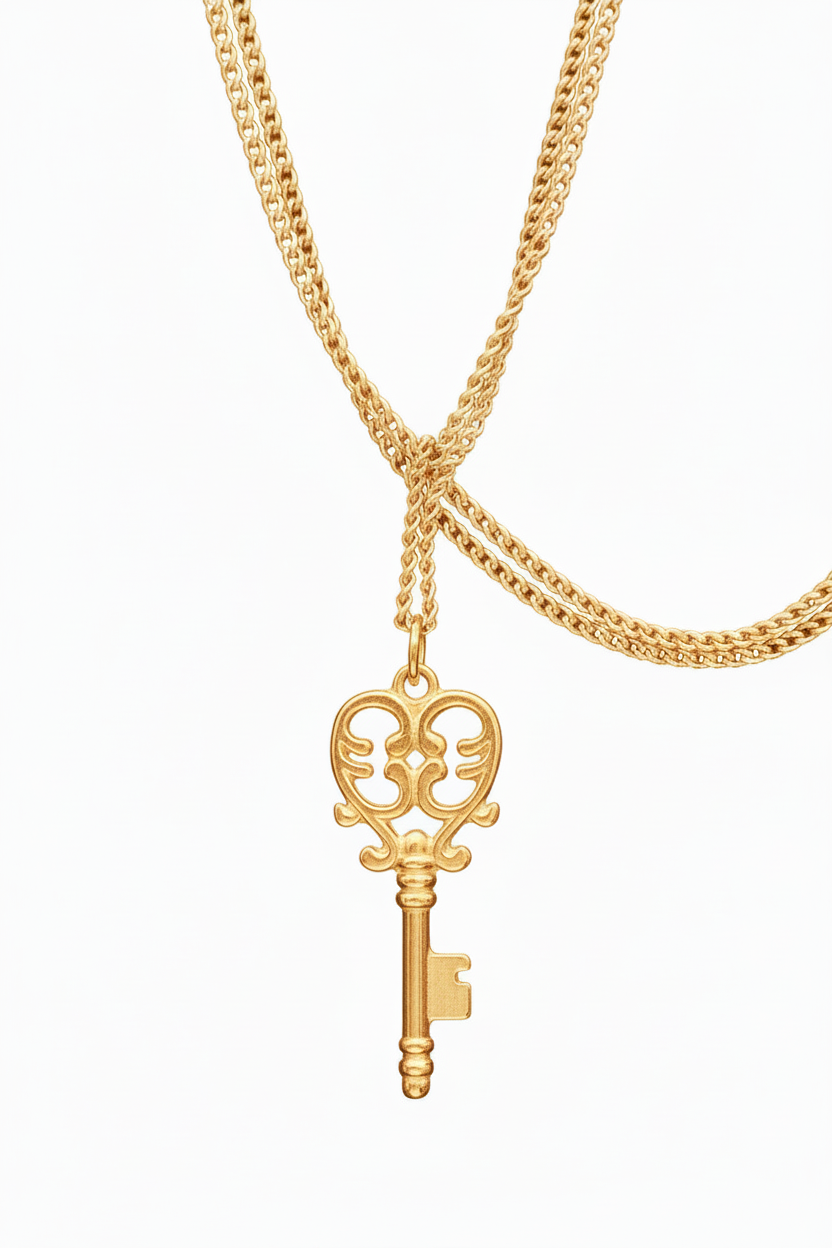The Skeleton Key Necklace | Gold