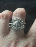 Solis Face Ring | Silver