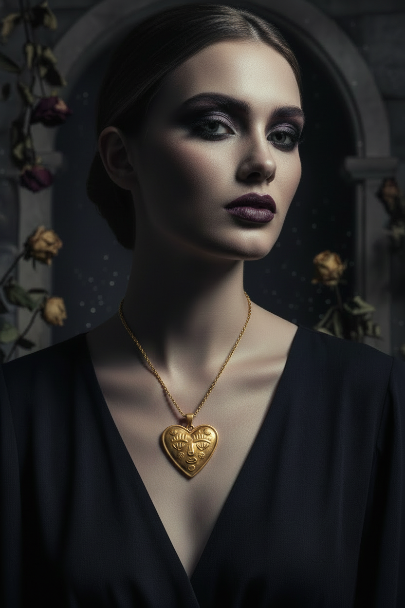 Helios Heart Medallion | Gold