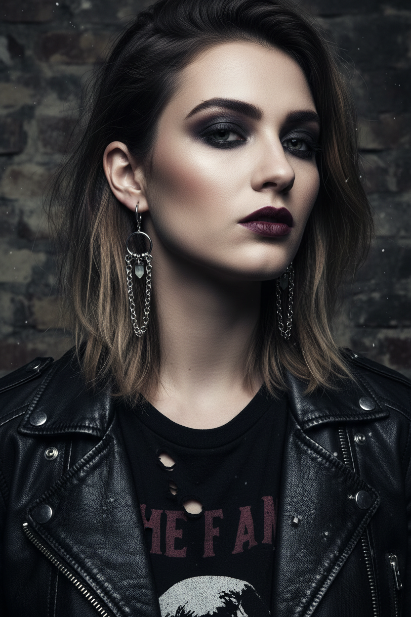 The Labradorite Relic Chainmail Hoops