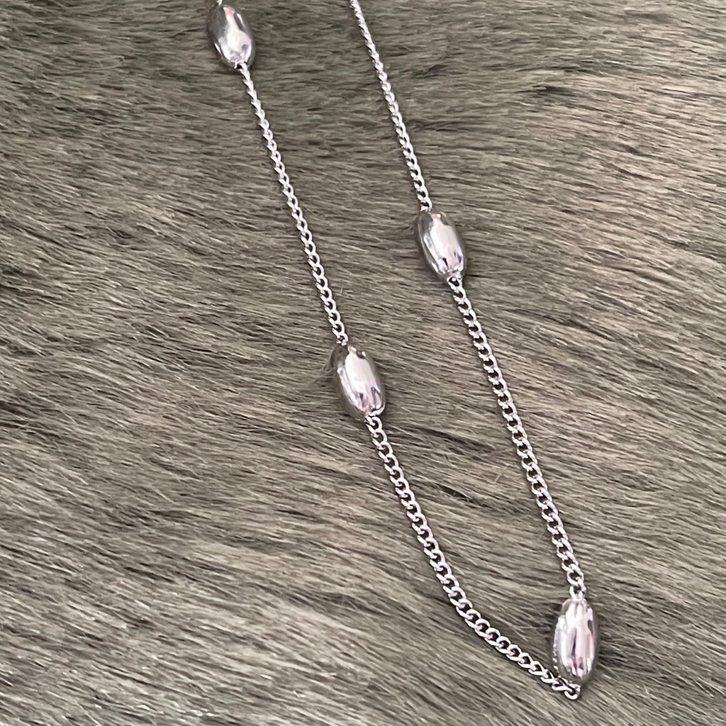 Satellite Oval Ball Stacking Chain | Silver