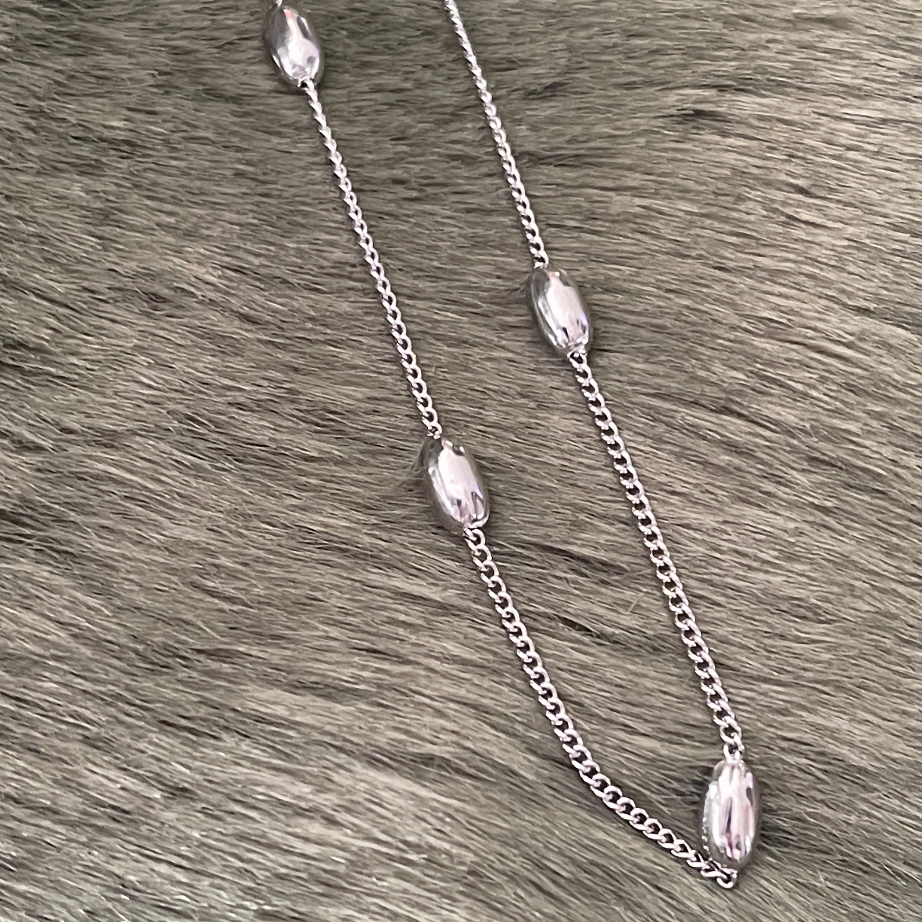 Satellite Oval Ball Stacking Chain | Silver