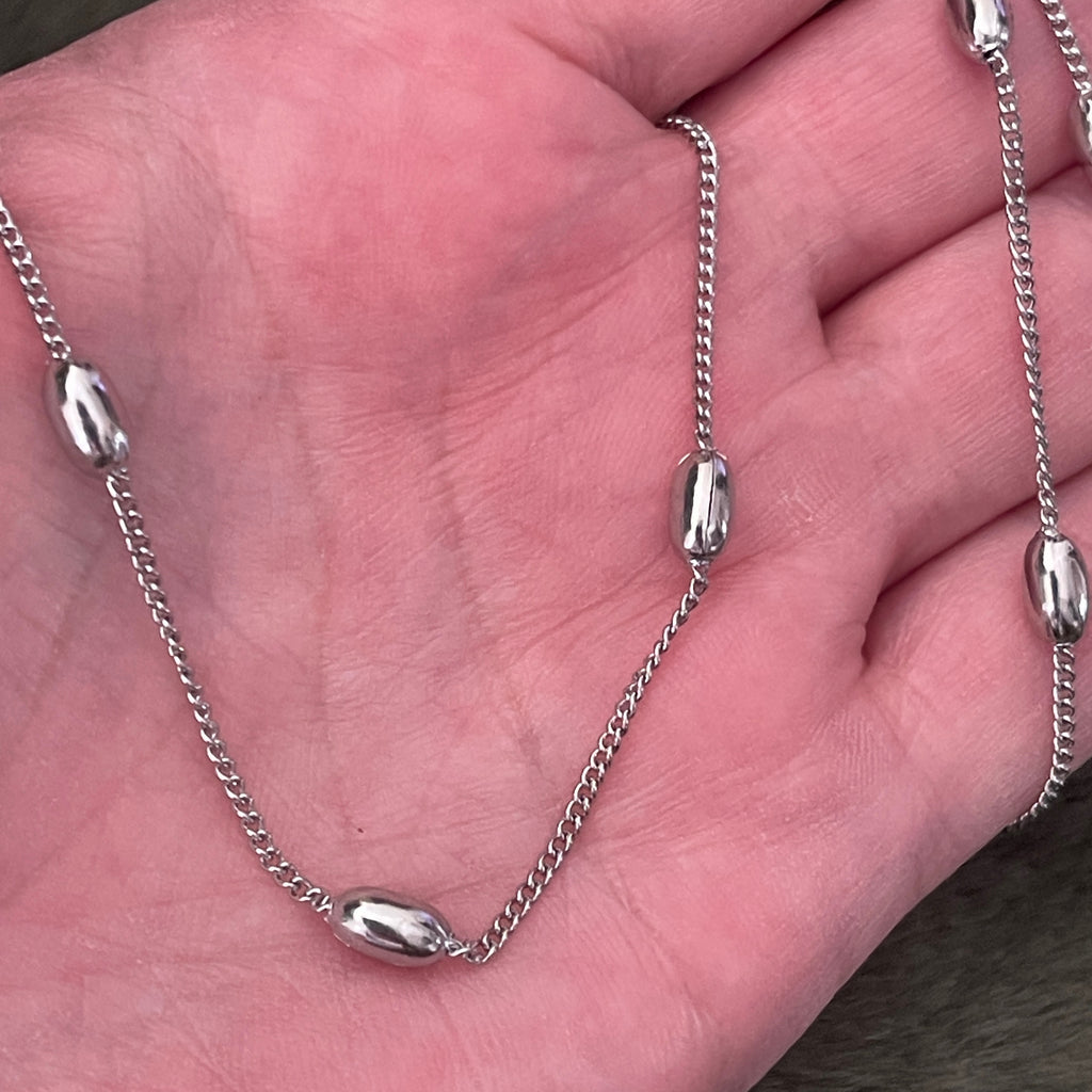 Satellite Oval Ball Stacking Chain | Silver