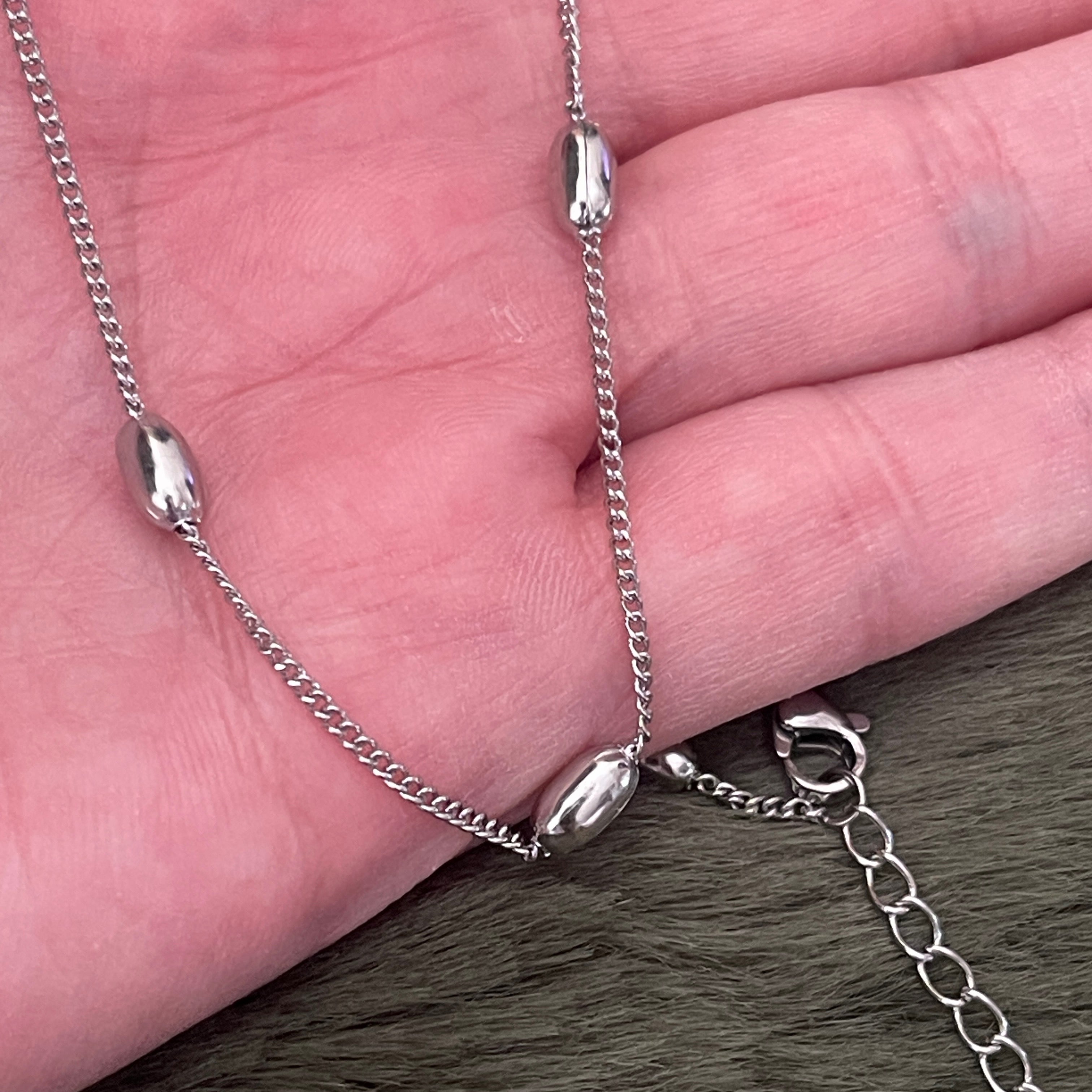 Satellite Oval Ball Stacking Chain | Silver