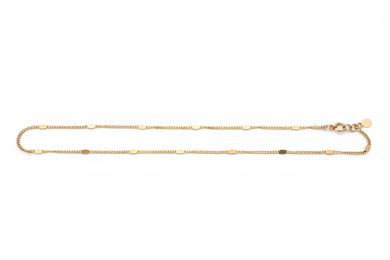 Fine Dash Shimmer Stacking Chain | Gold
