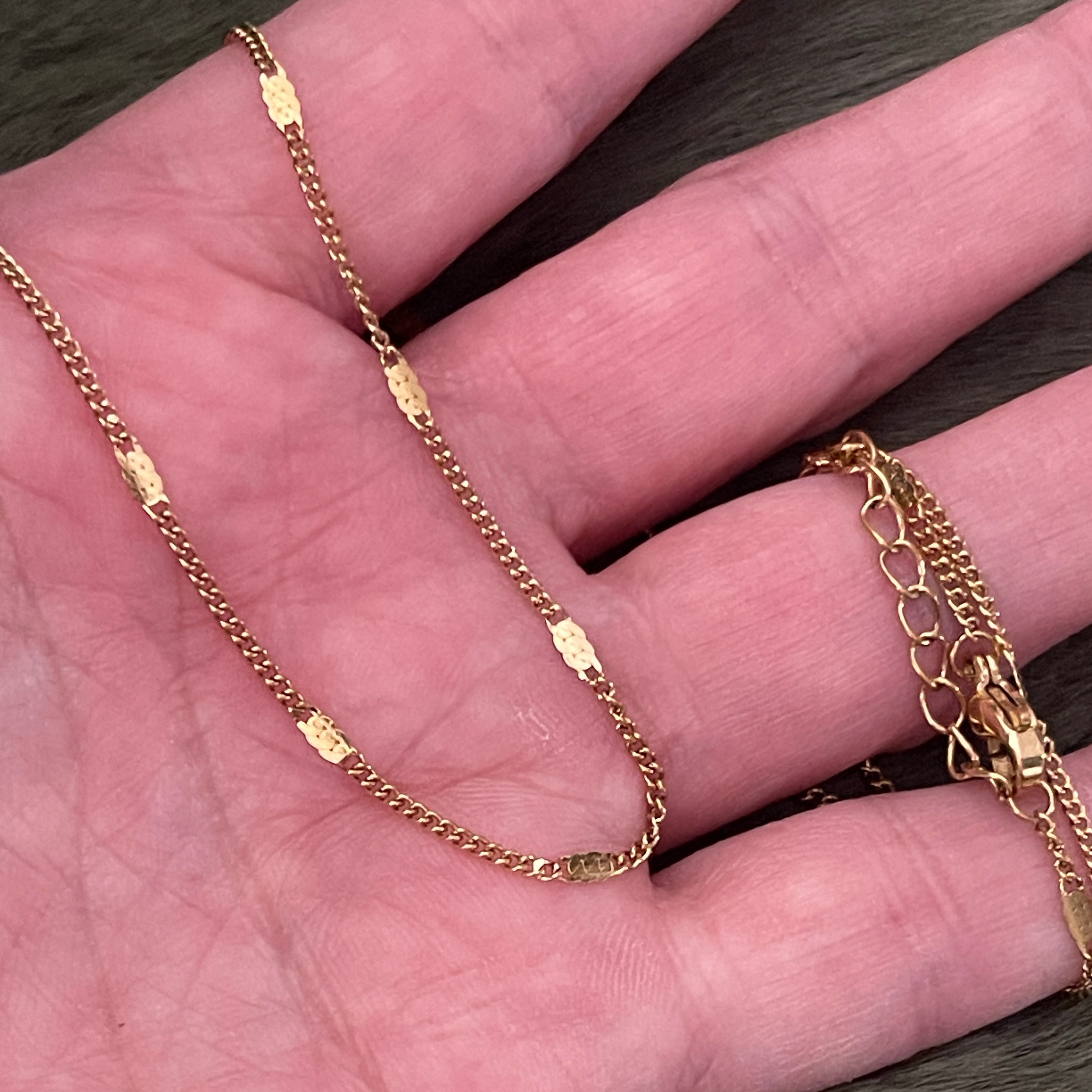 Fine Dash Shimmer Stacking Chain | Gold