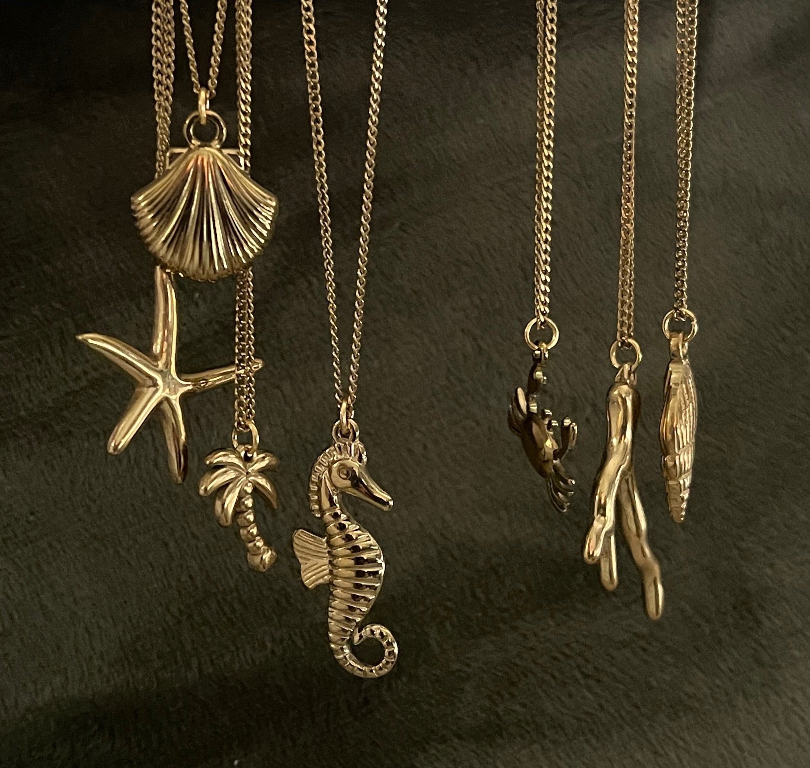 Bohemian Sea Shell Charm Necklace | Gold