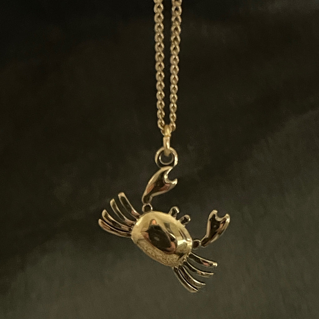 Bohemian Crab Charm Necklace | Gold