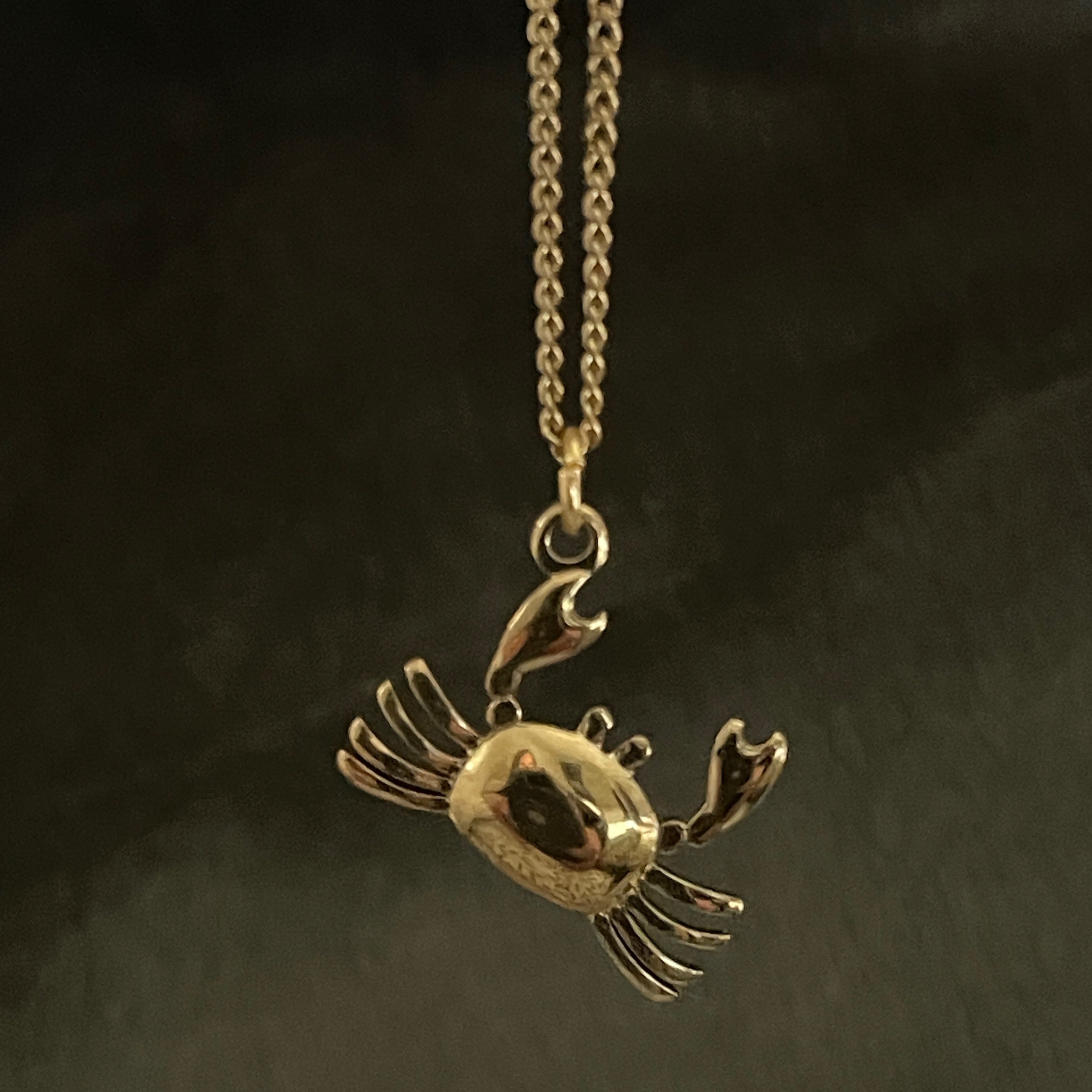 Bohemian Crab Charm Necklace | Gold