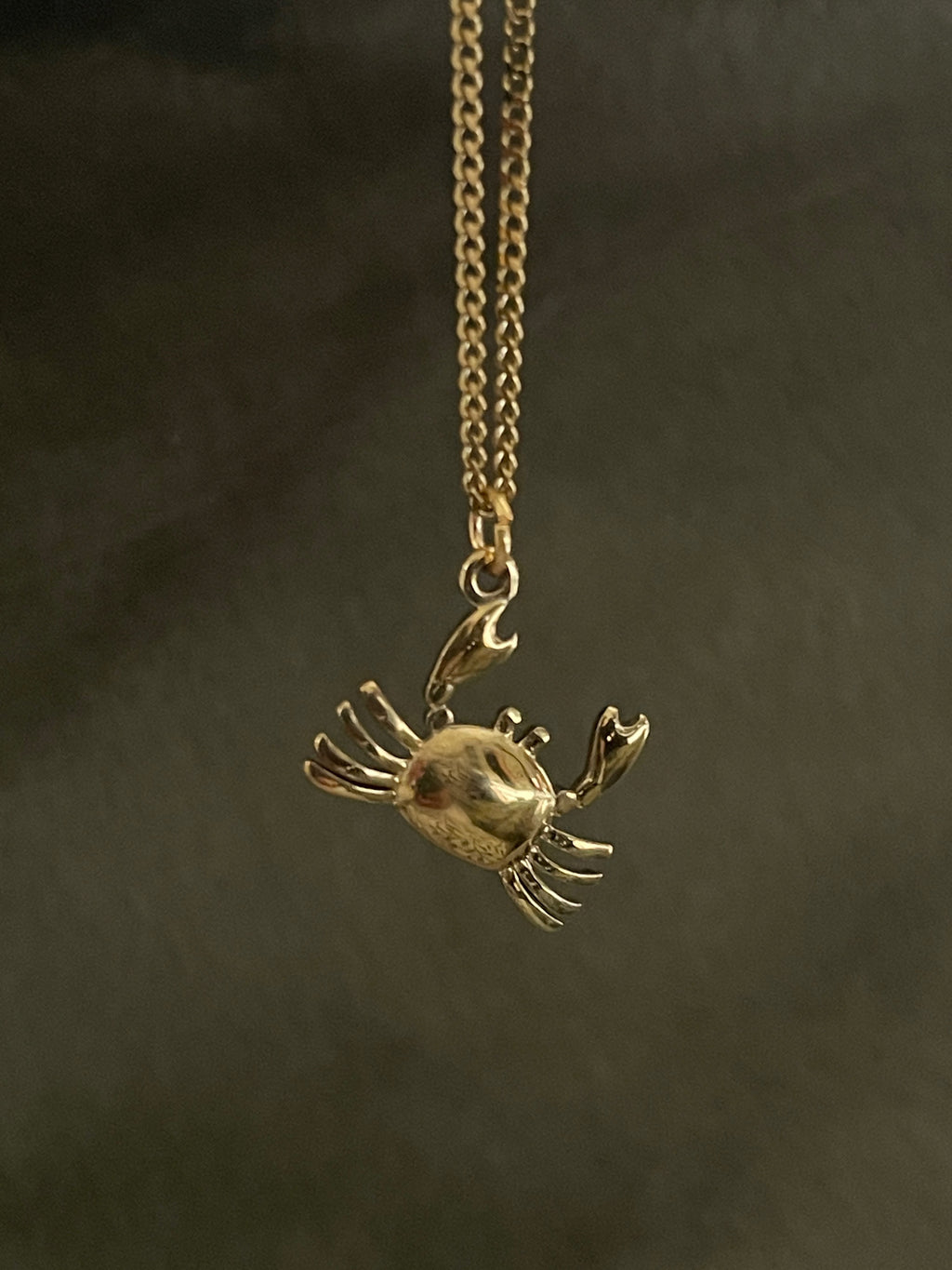 Bohemian Crab Charm Necklace | Gold