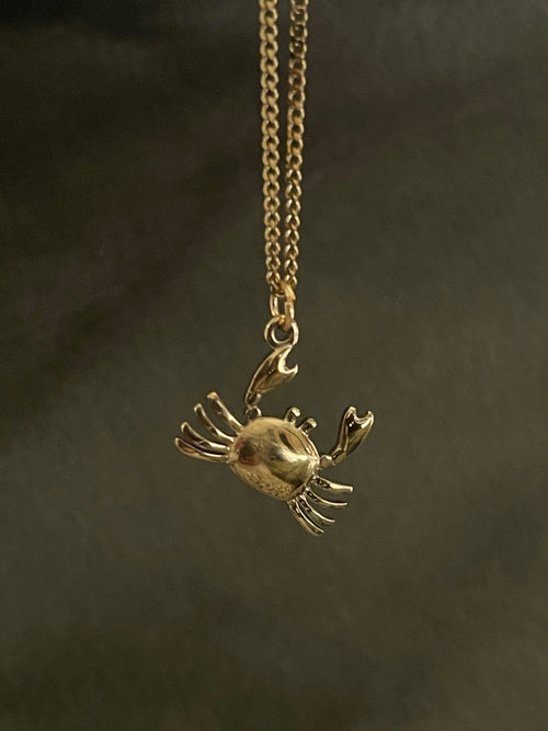 Bohemian Crab Charm Necklace | Gold