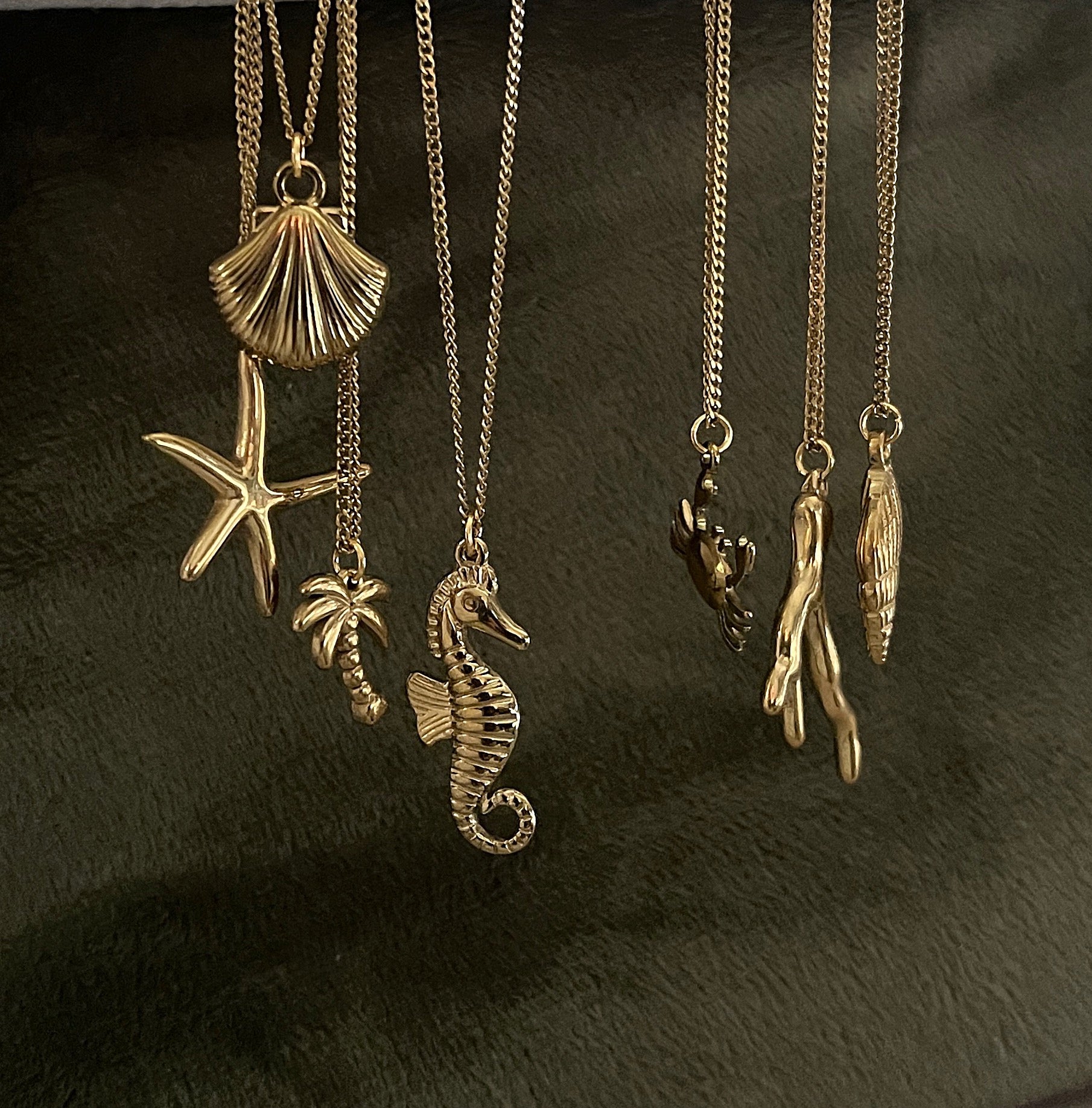Bohemian Crab Charm Necklace | Gold