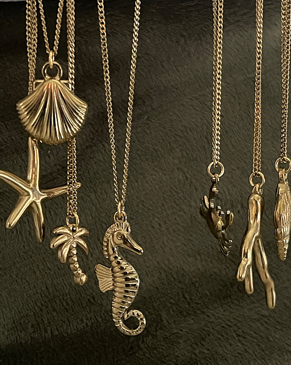 Bohemian Crab Charm Necklace | Gold