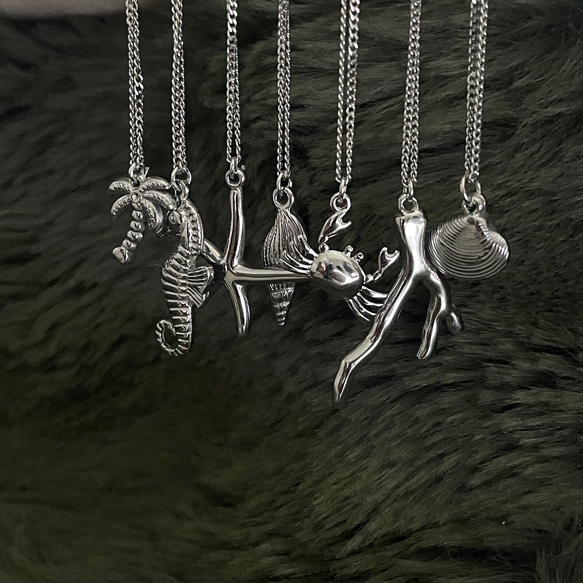 Bohemian Crab Charm Necklace | Silver