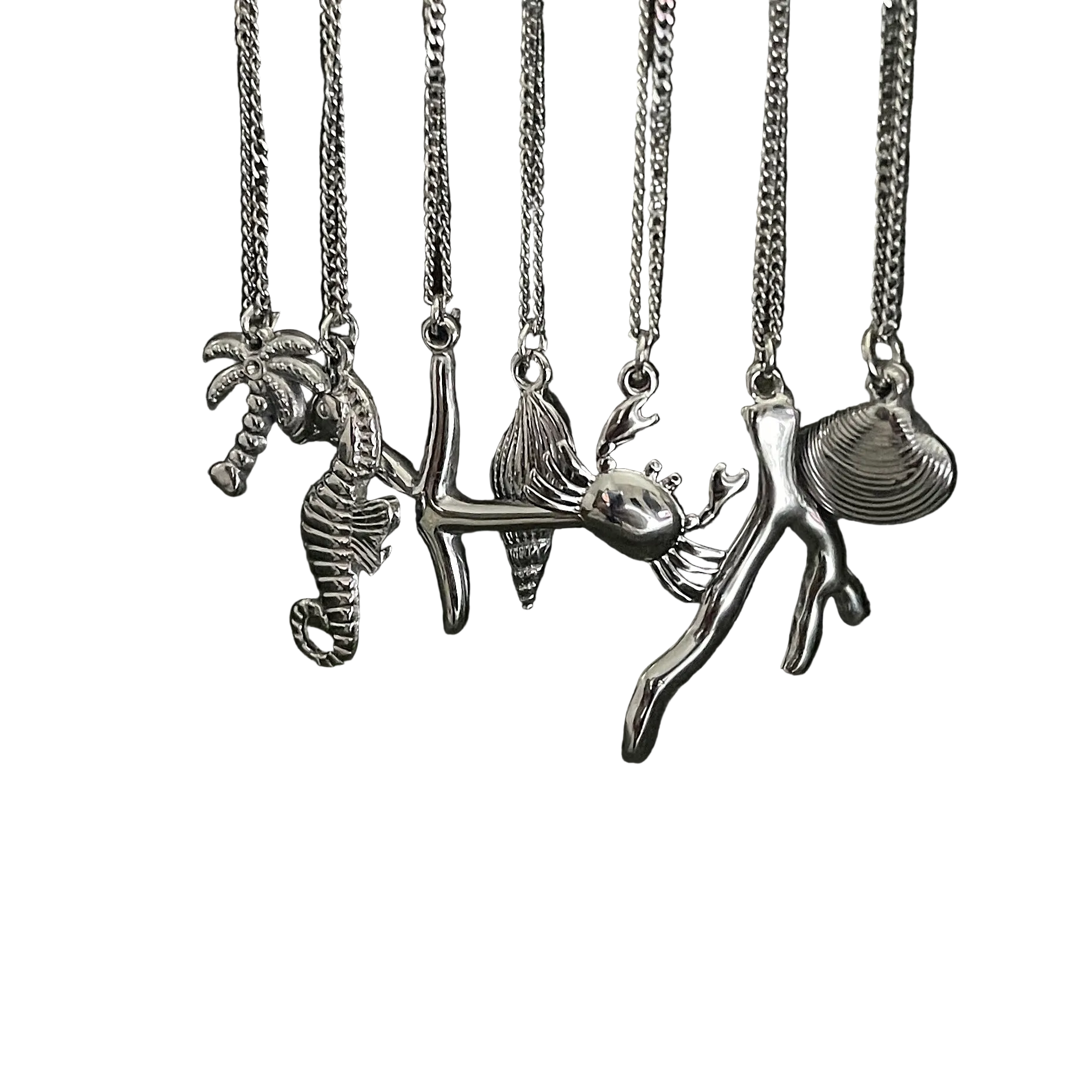 Bohemian Crab Charm Necklace | Silver