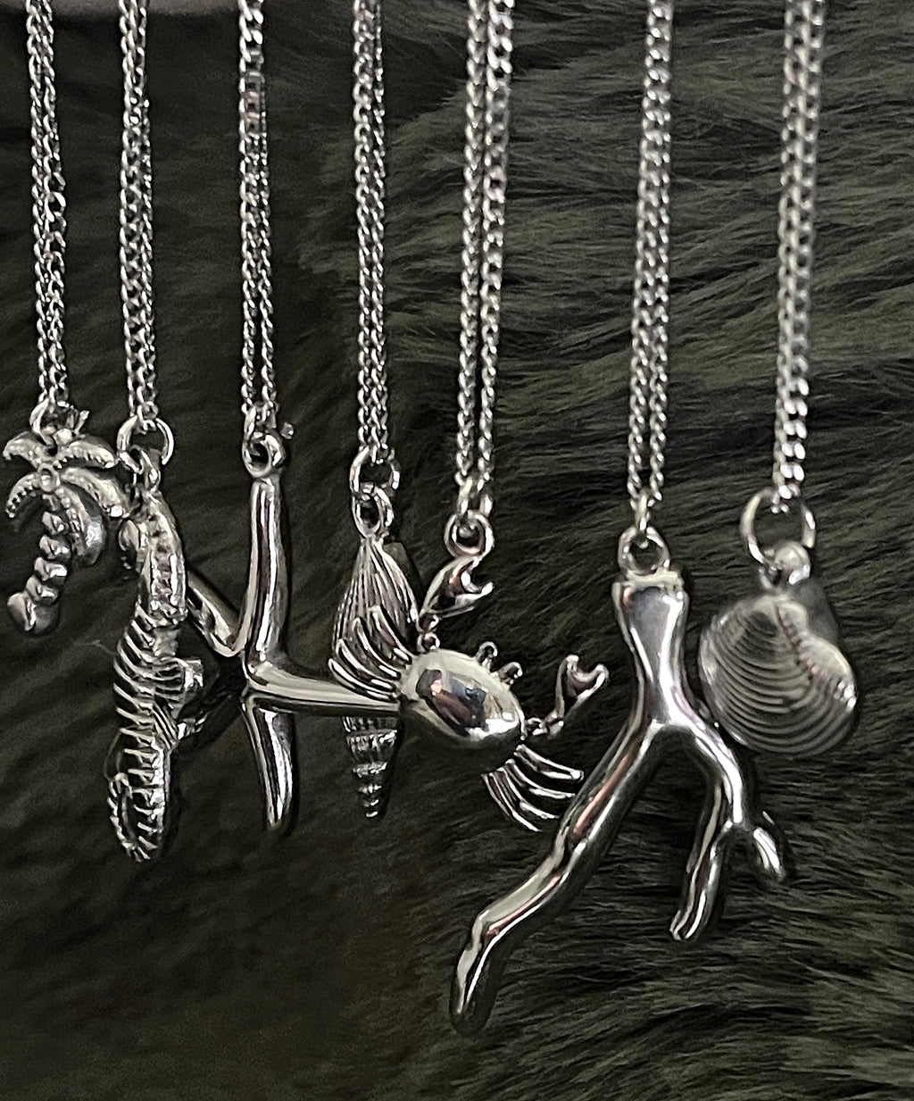 Bohemian Crab Charm Necklace | Silver