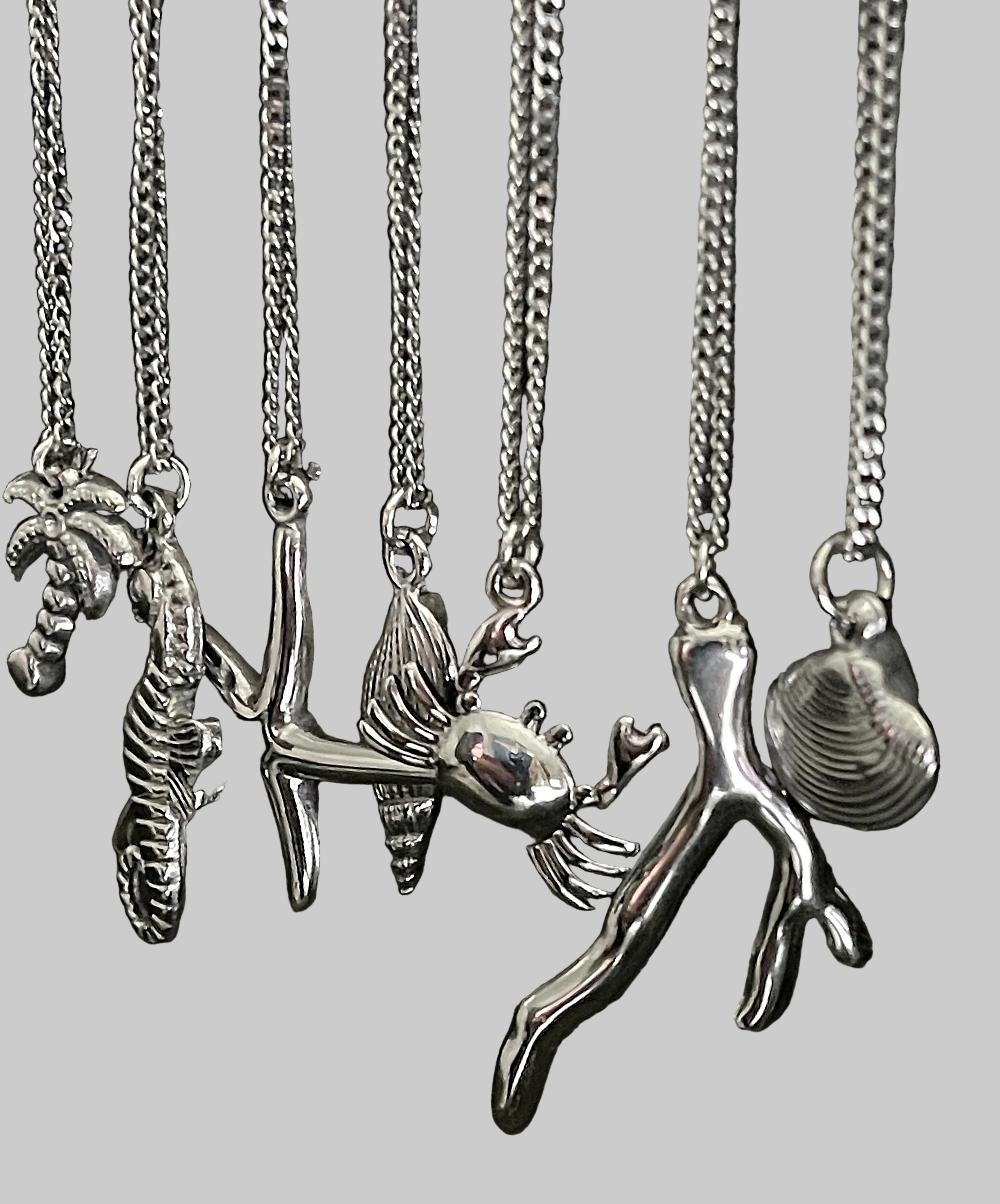 Bohemian Sea Shell Charm Necklace | Silver