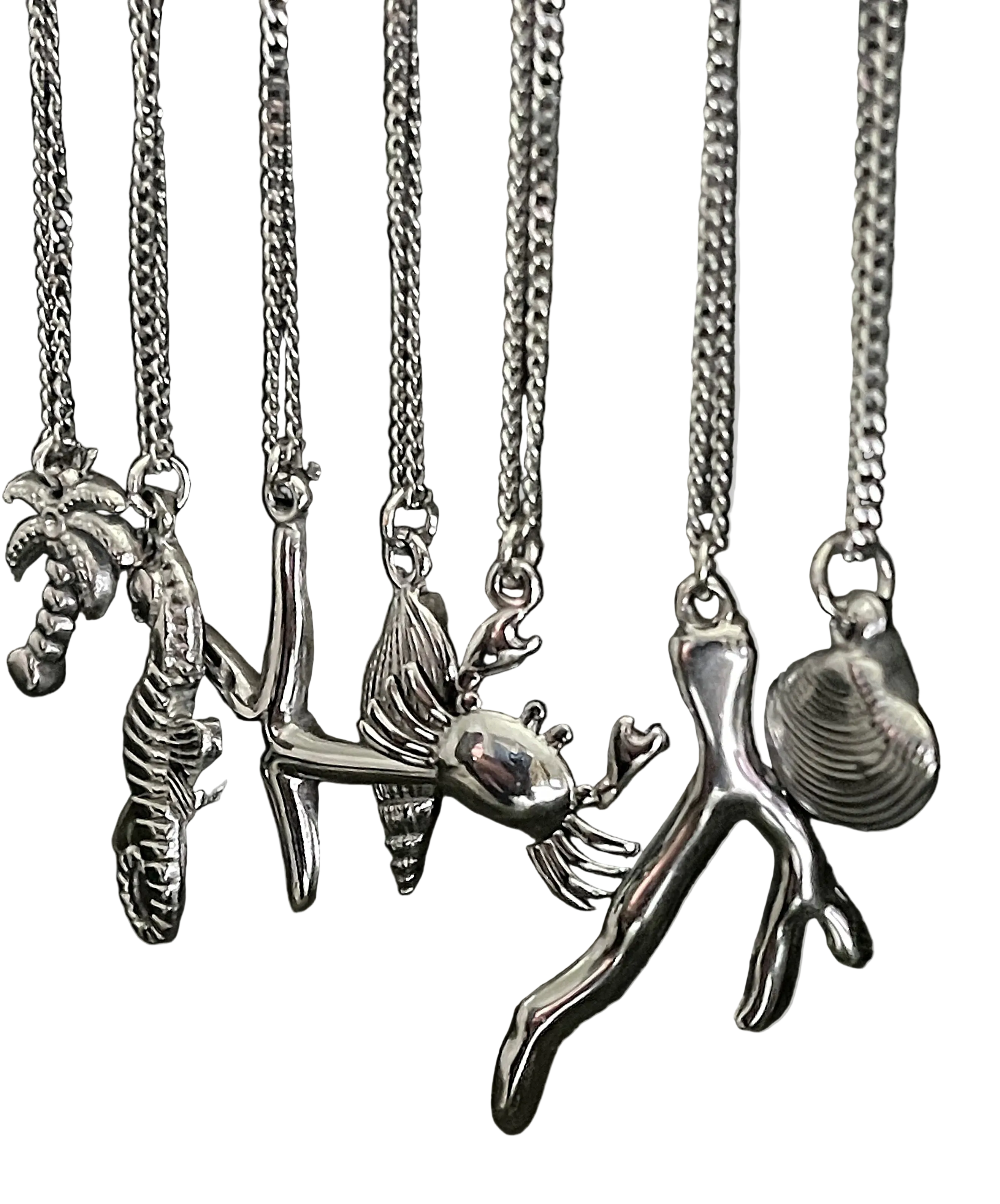 Bohemian Sea Shell Charm Necklace | Silver