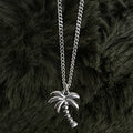 Bohemian Palm Tree Charm Necklace | Silver