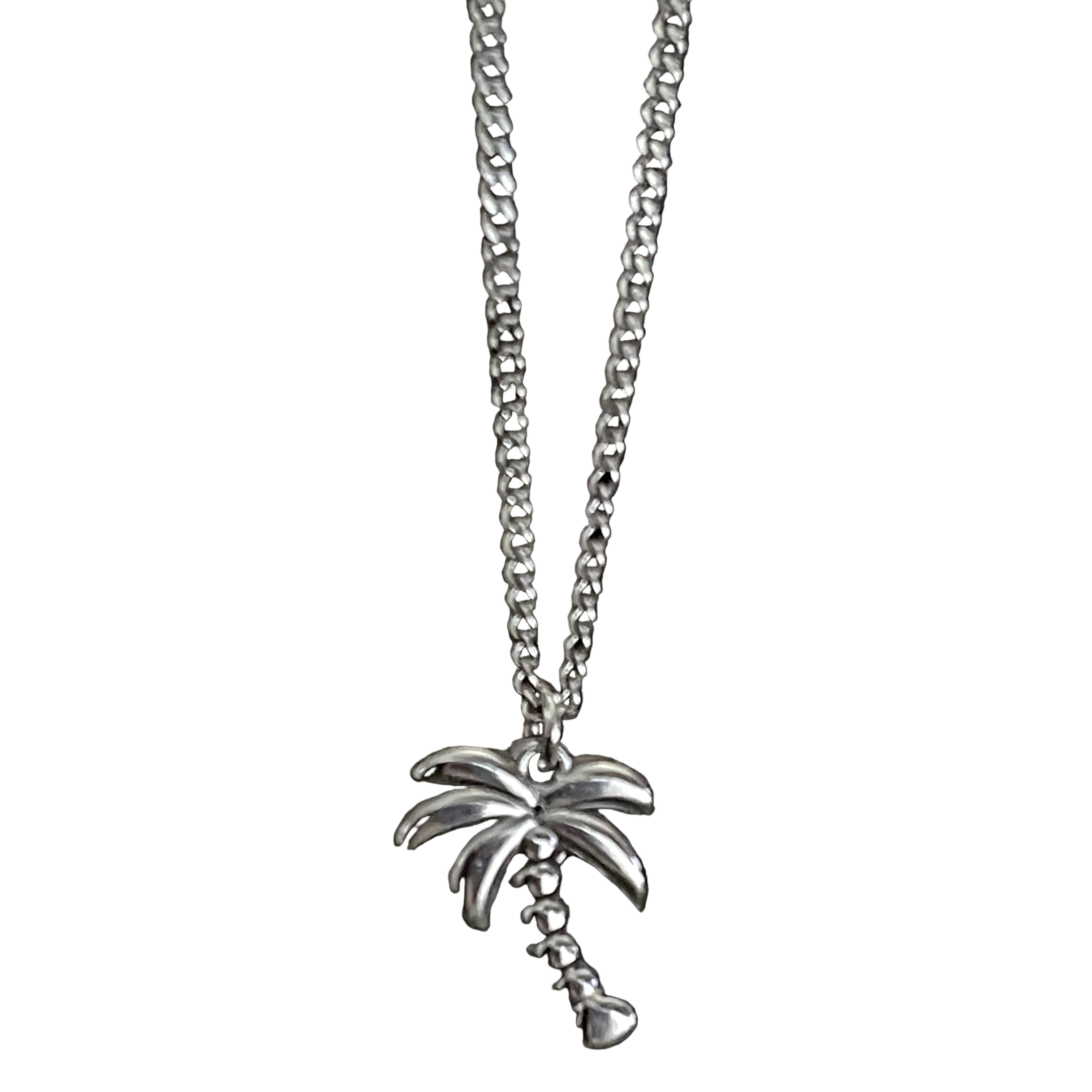 Bohemian Palm Tree Charm Hoops | Silver