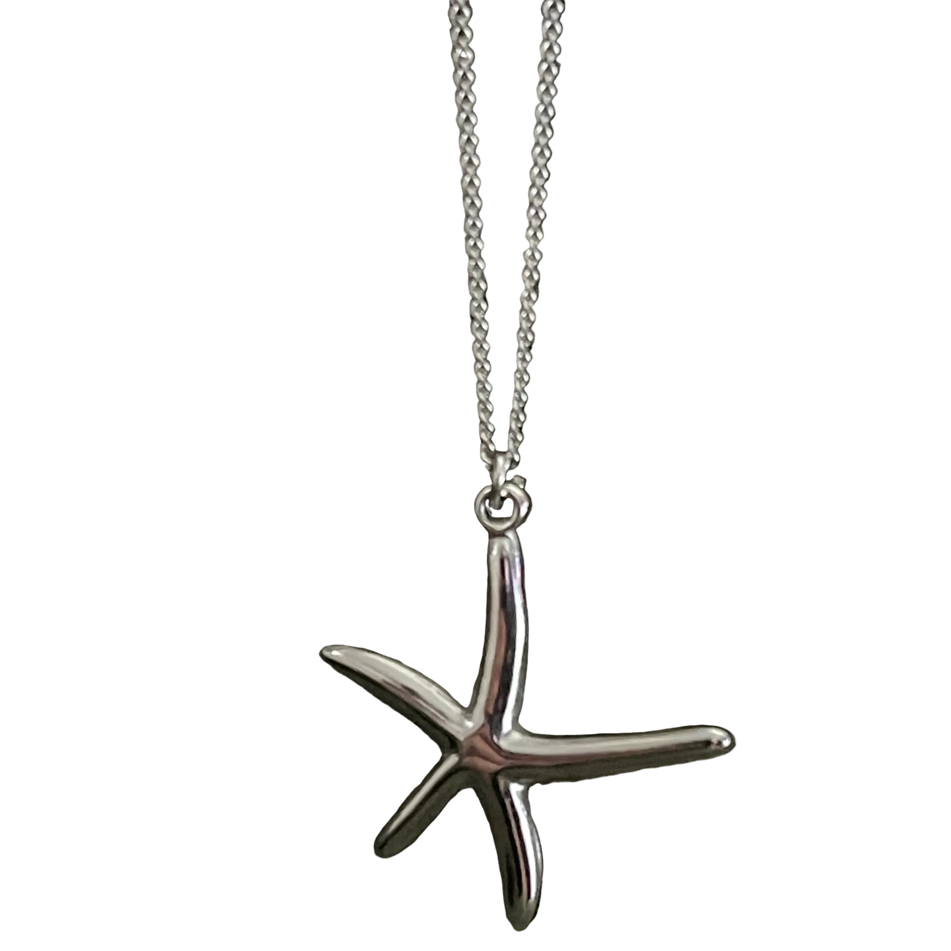 Bohemian Starfish Charm Necklace | Silver