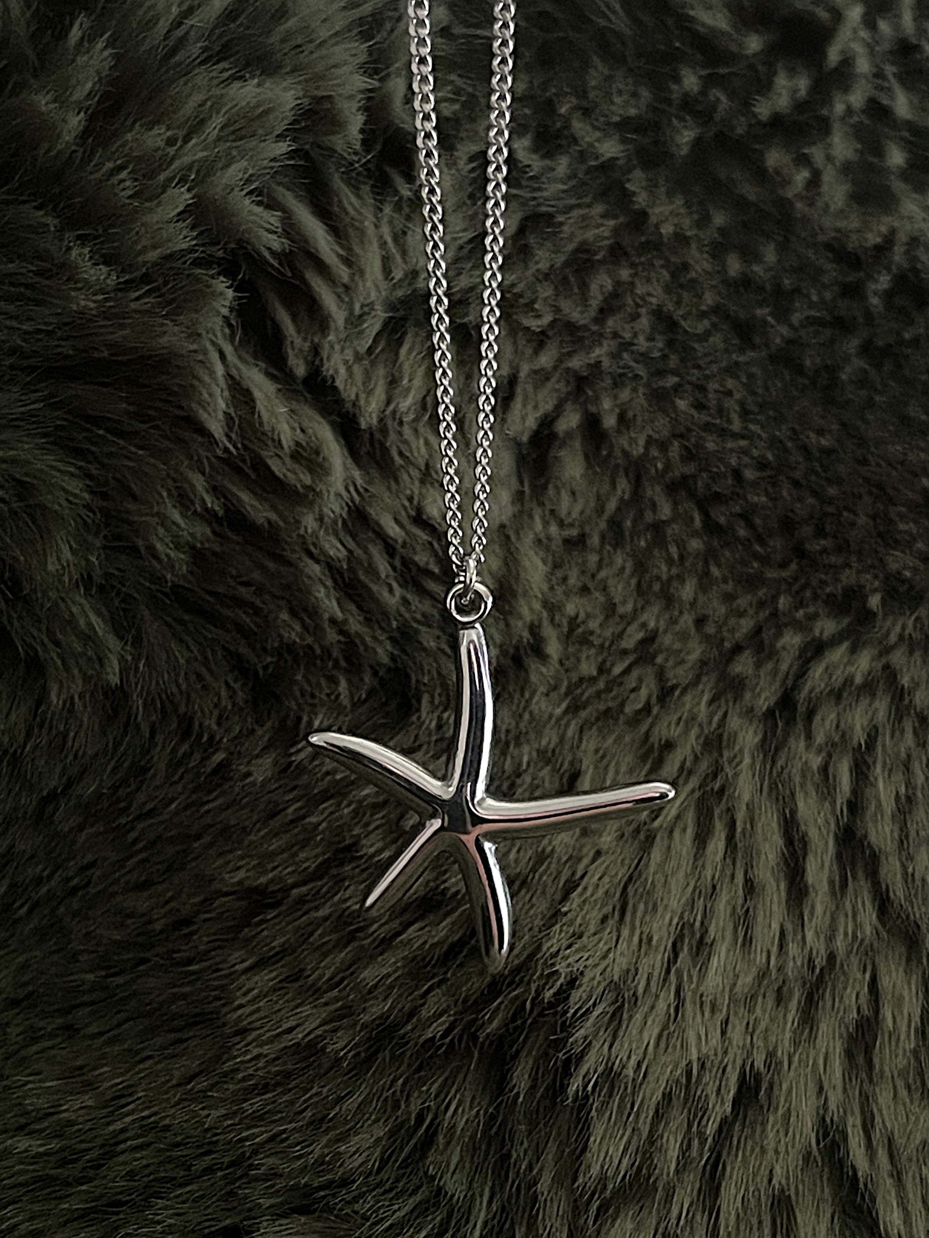 Bohemian Starfish Charm Necklace | Silver