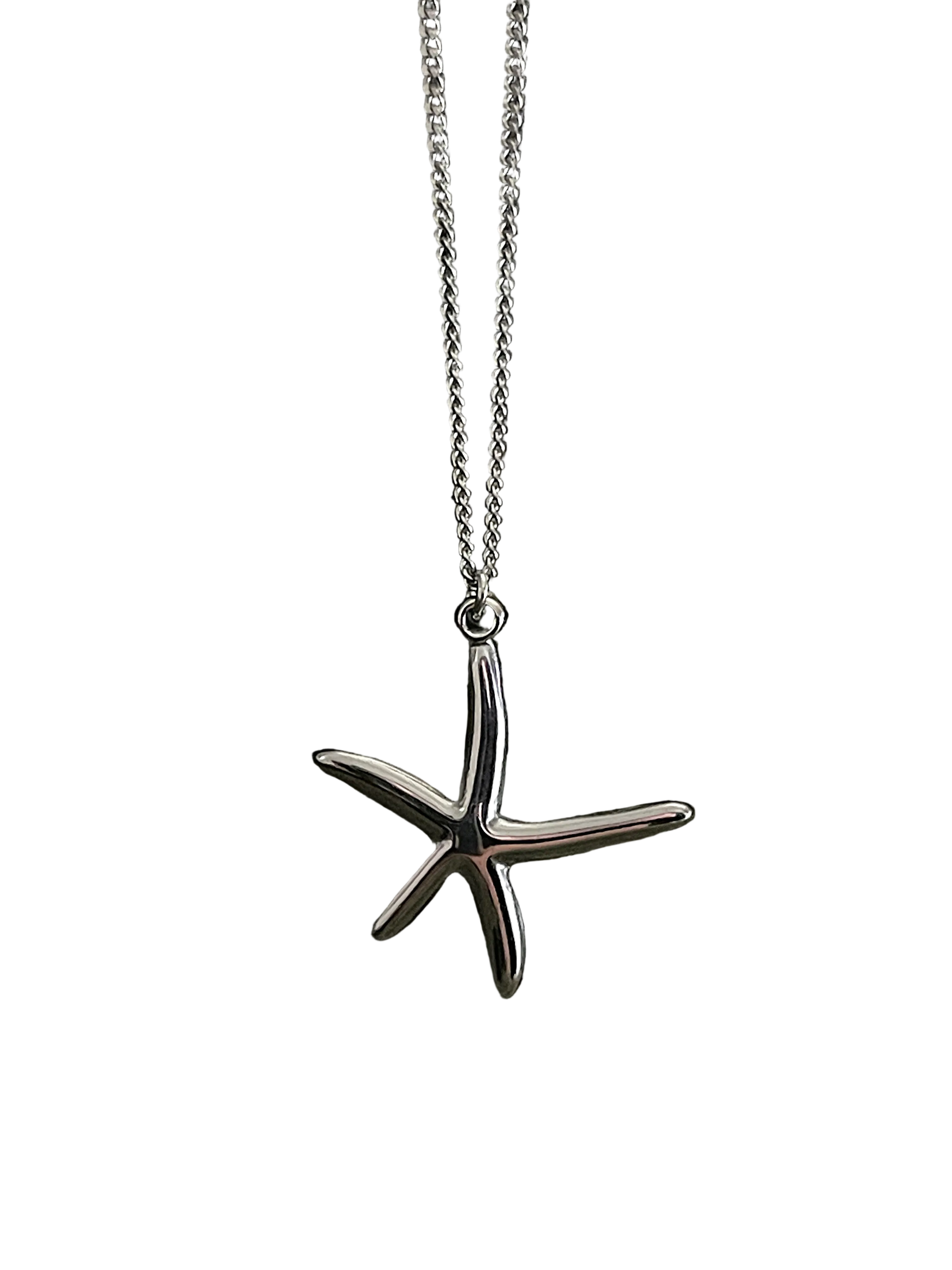 Bohemian Starfish Charm Necklace | Silver