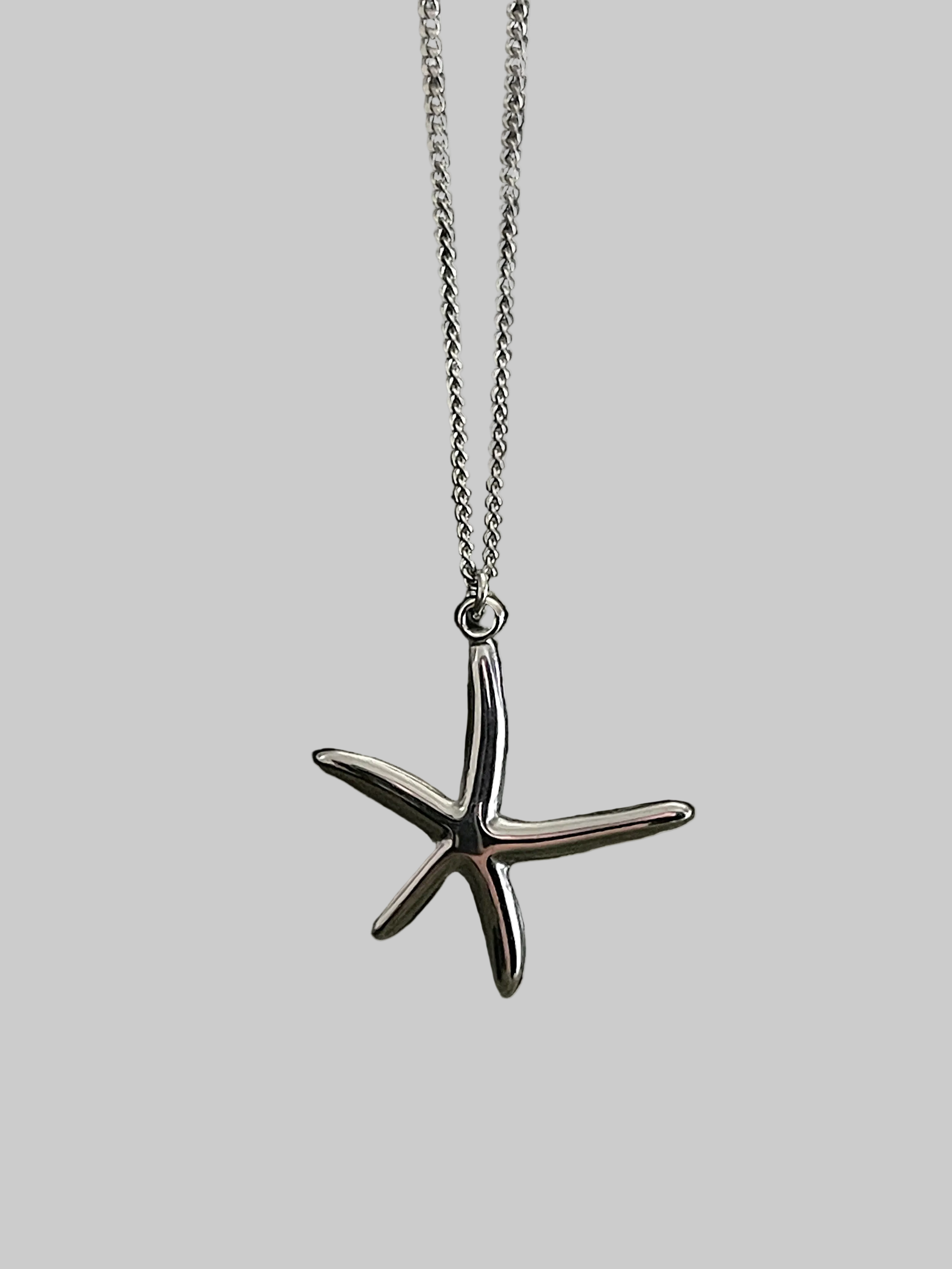 Bohemian Starfish Charm Necklace | Silver