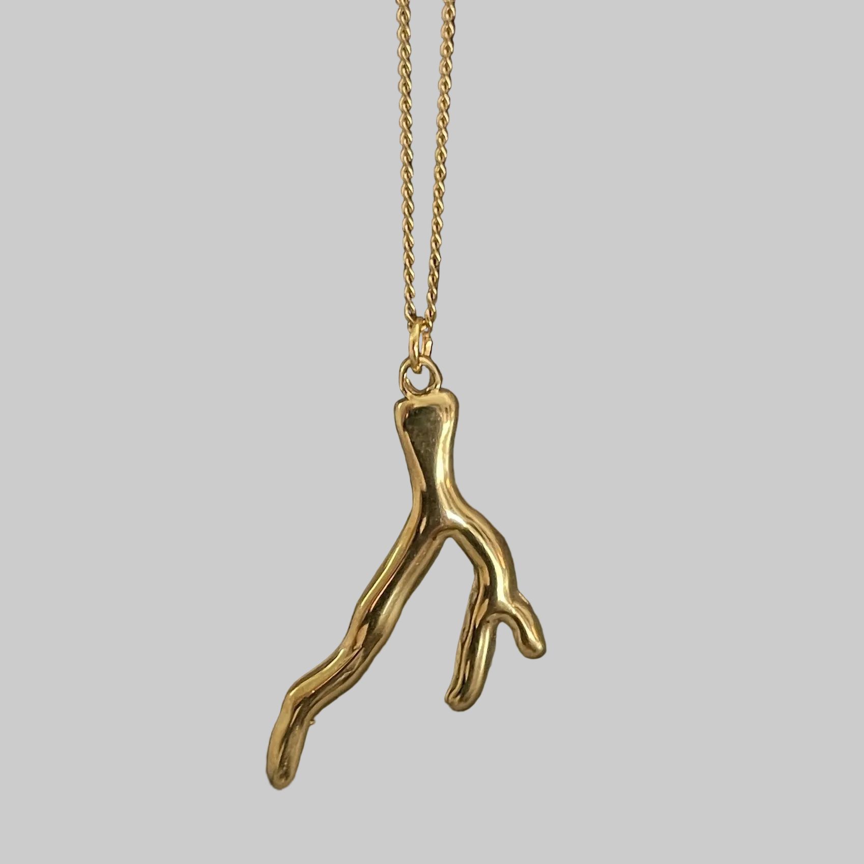 Bohemian Coral Charm Necklace | Gold