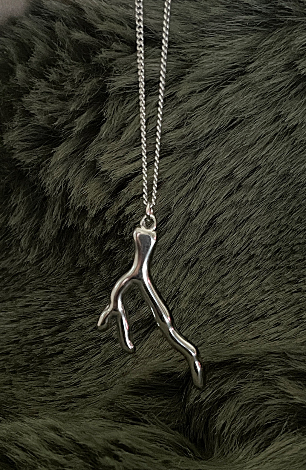 Bohemian Coral Charm Necklace | Silver