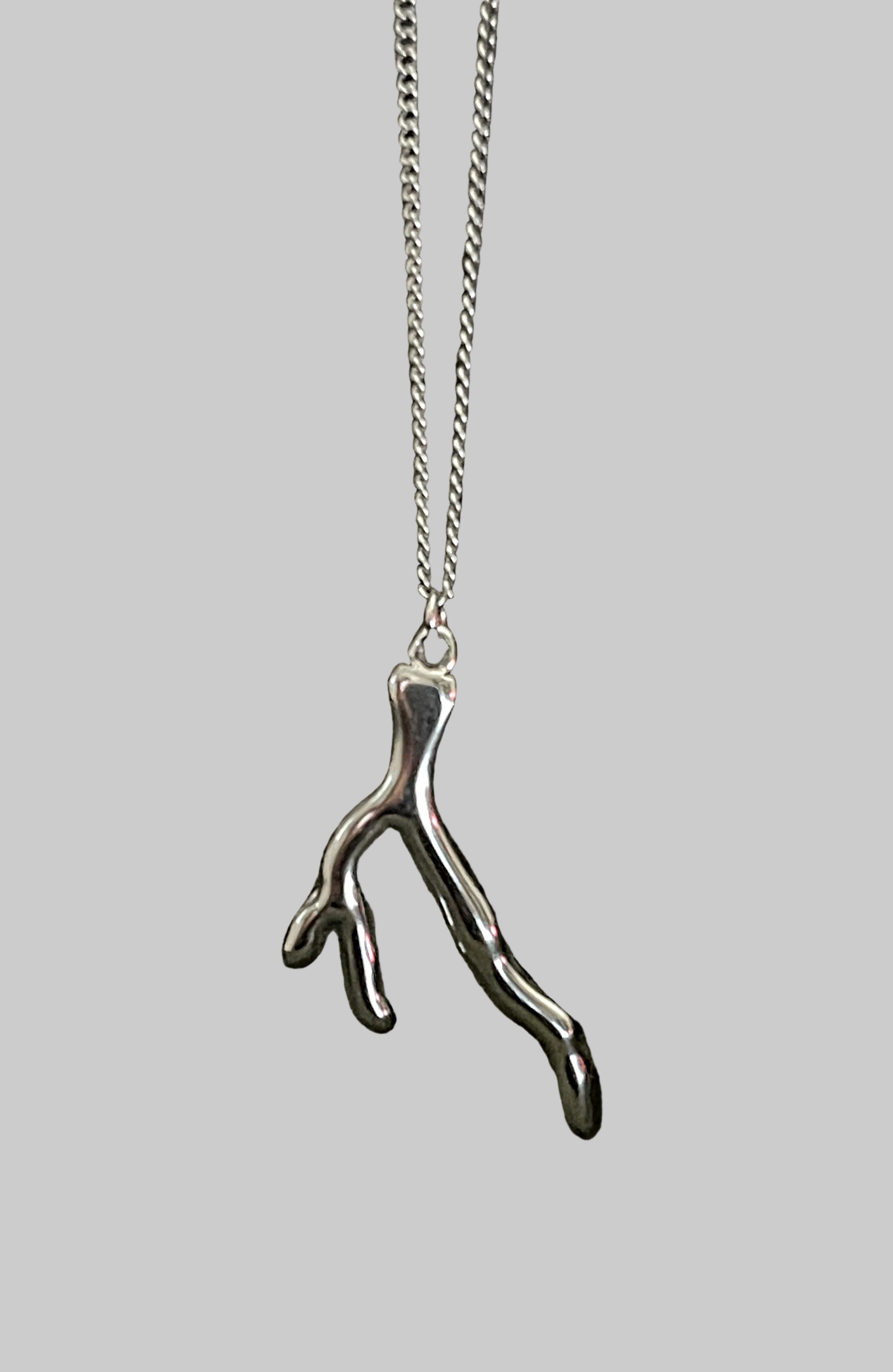 Bohemian Coral Charm Necklace | Silver