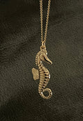 Bohemian Seahorse Charm Necklace | Gold