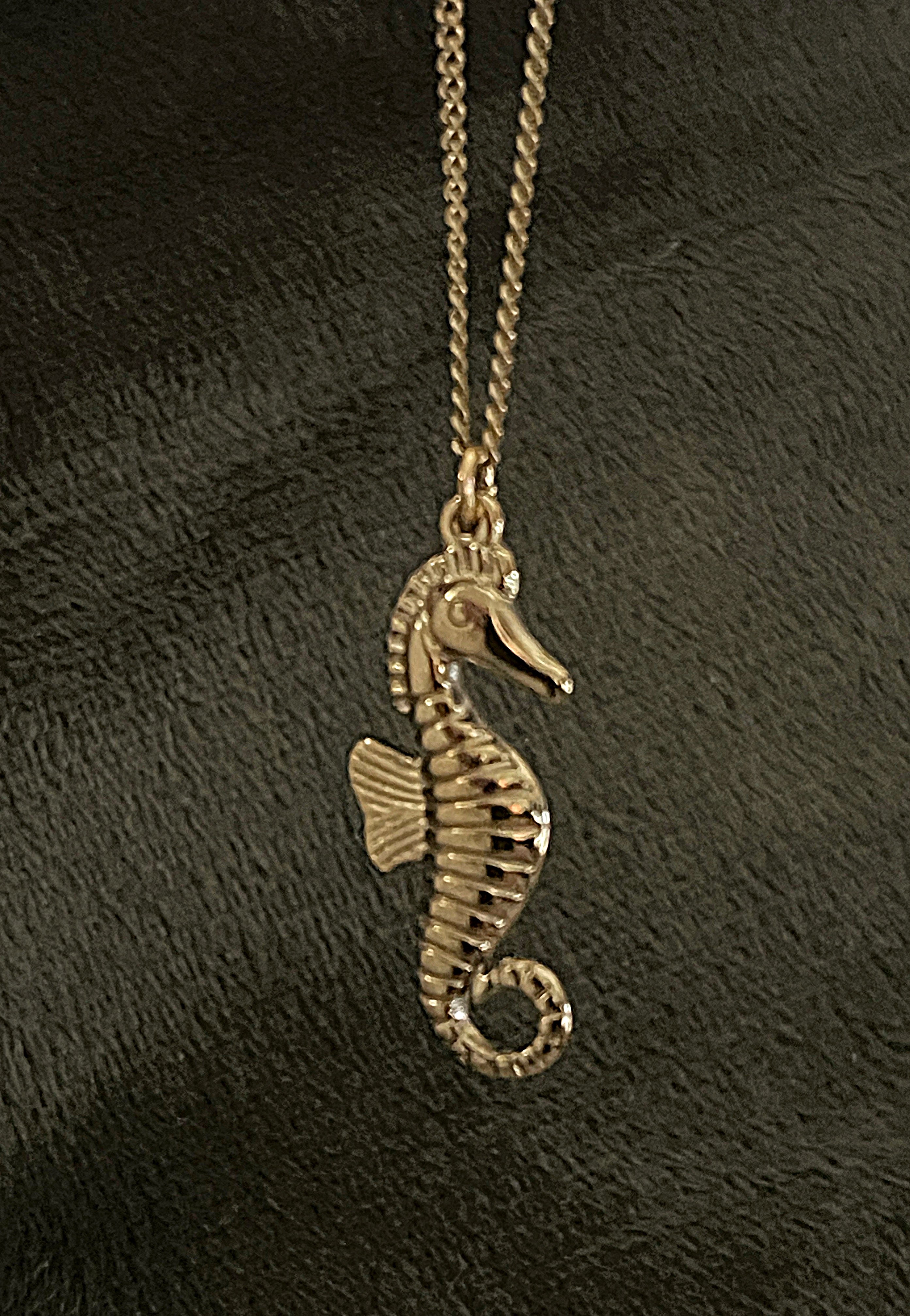 Bohemian Seahorse Charm Hoops | Gold