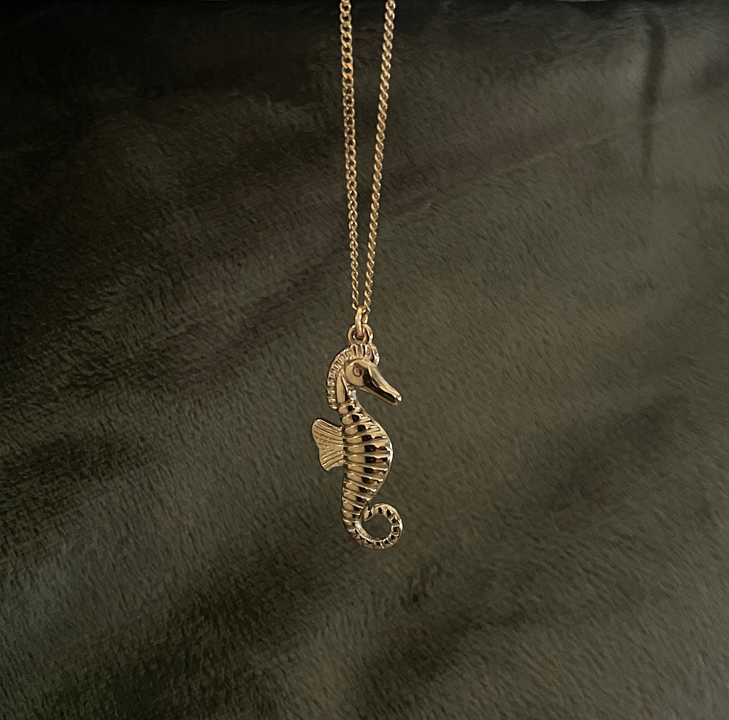Bohemian Seahorse Charm Necklace | Gold