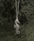 Bohemian Seahorse Charm Necklace | Silver