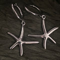 Bohemian Starfish Charm Hoops | Silver