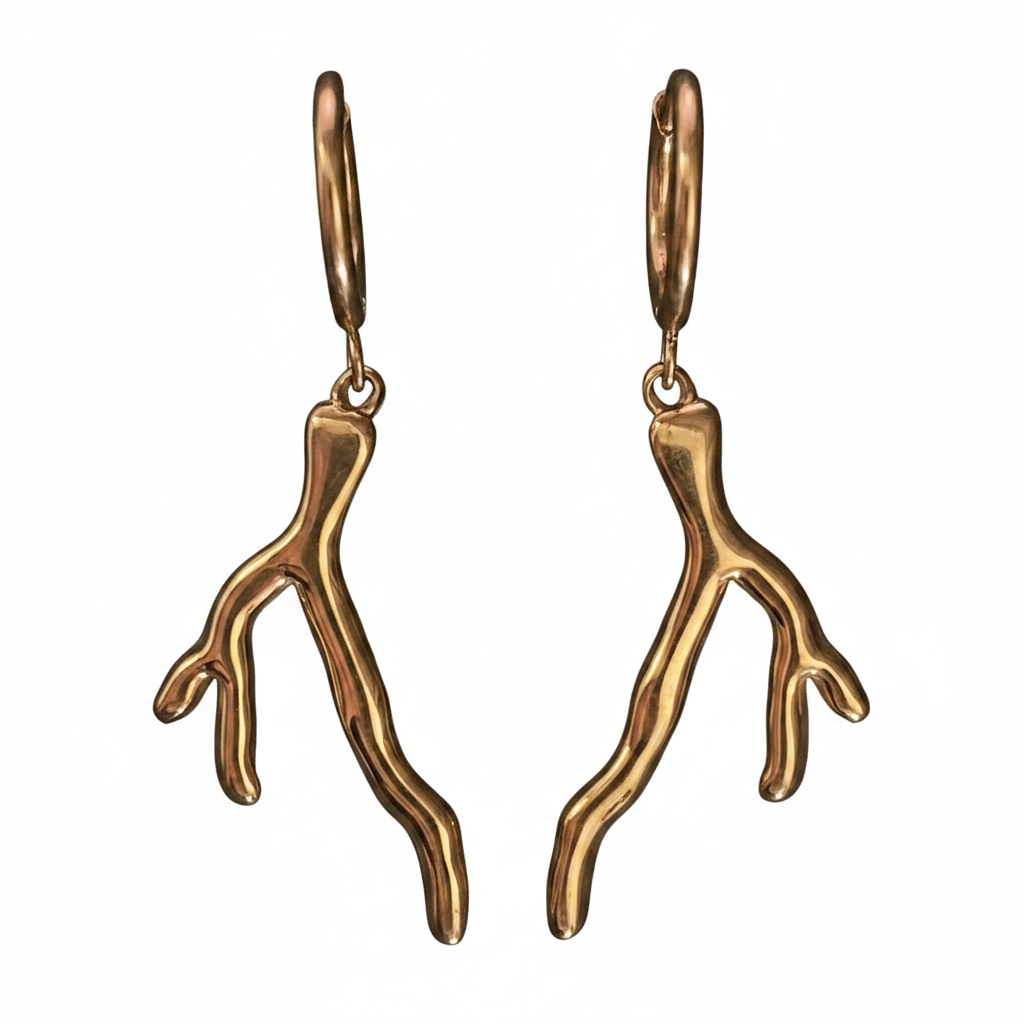 Bohemian Coral Charm Hoops | Silver
