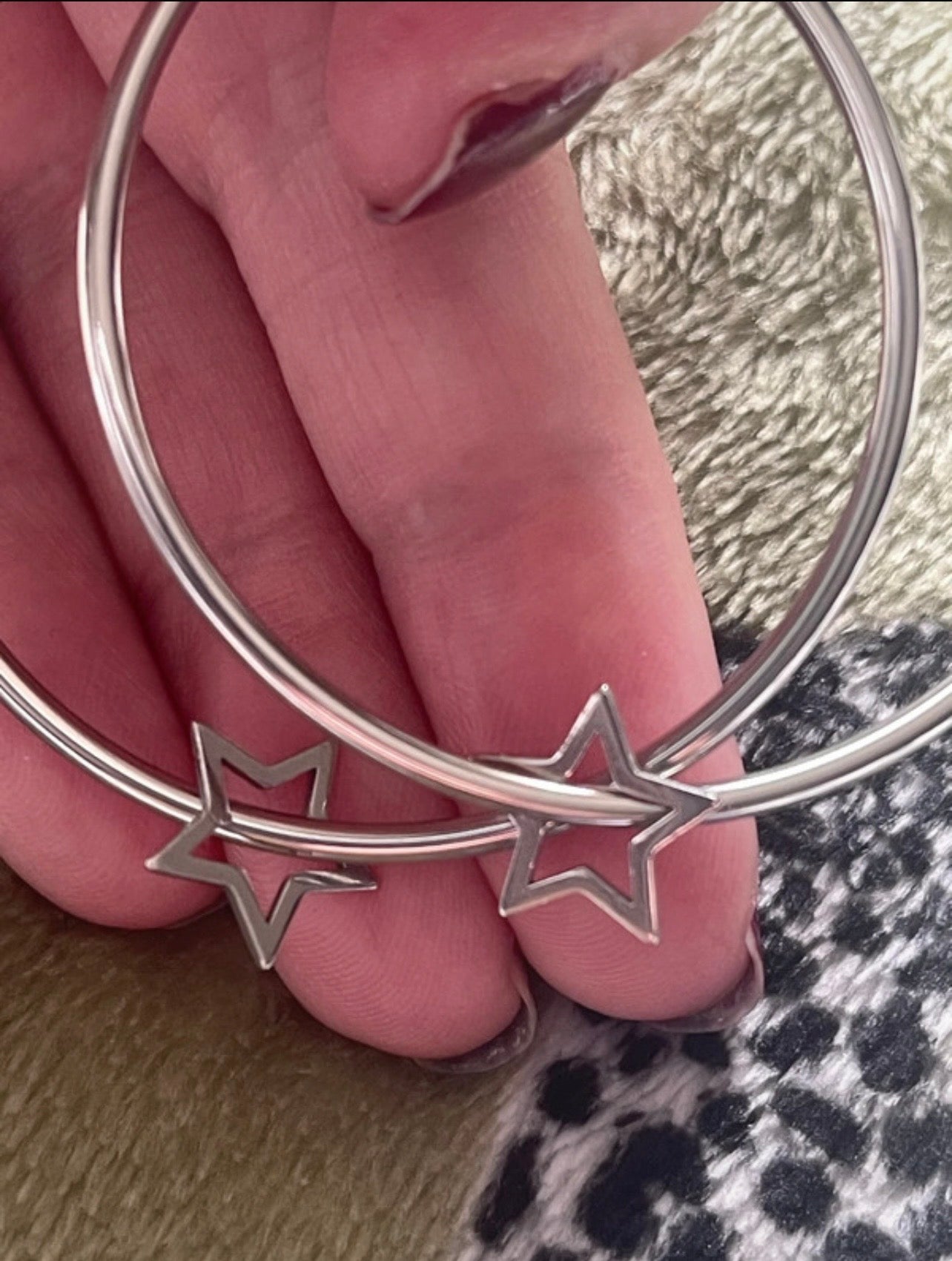 Gold Open Star Hoops