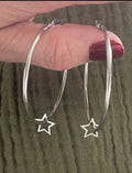 Silver Open Star Hoops