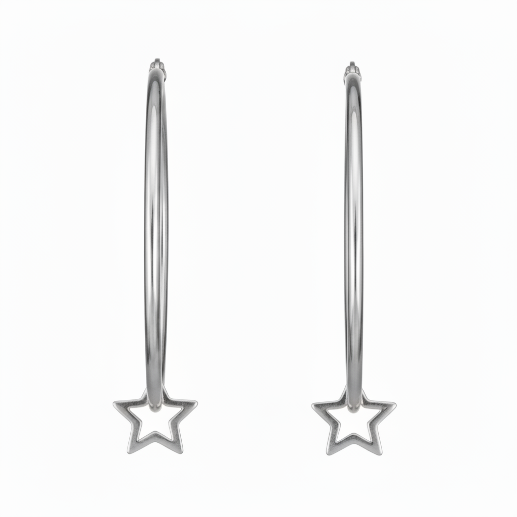 Gold Open Star Hoops