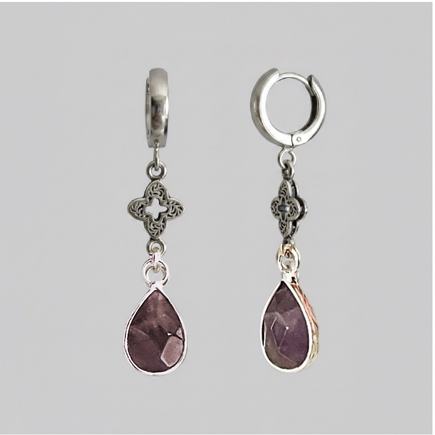 Luxe Amethyst Droplet Earrings