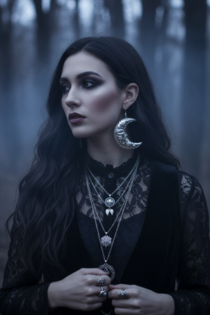 Helios Moon Statement Hoops | Silver