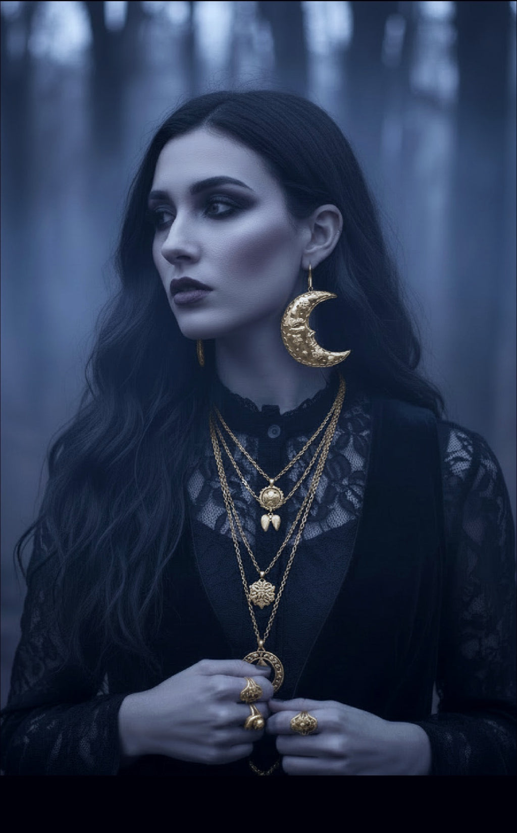 Helios Moon Statement Hoops | Silver