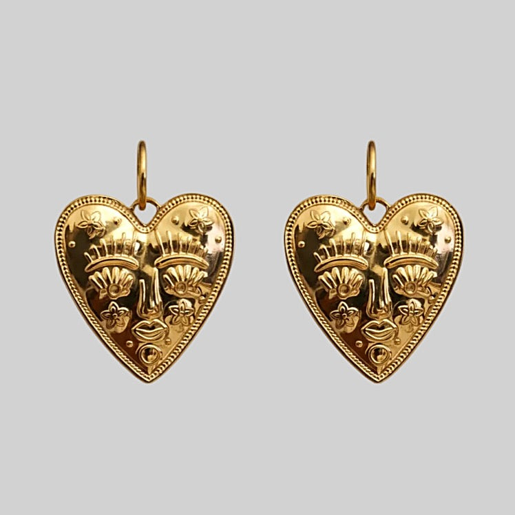 Helios Heart Statement Hoops | Silver