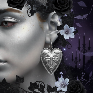 Helios Heart Statement Hoops | Silver