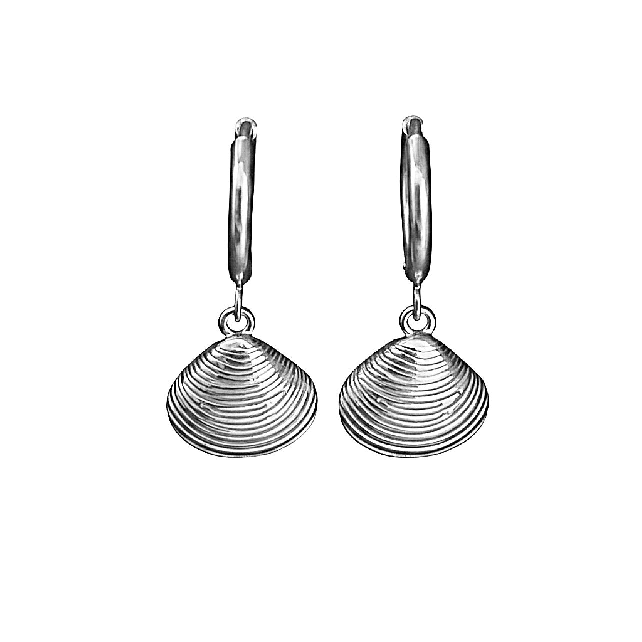 Bohemian Sea Shell Charm Hoops | Gold