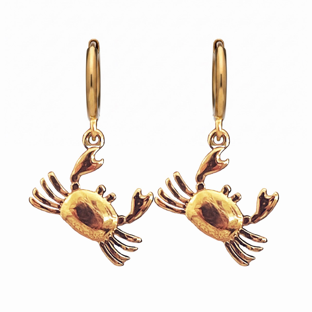Bohemian Crab Charm Hoops | Silver