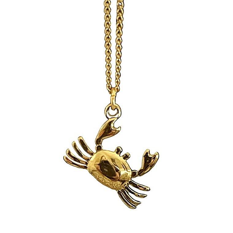 Bohemian Crab Charm Necklace | Gold