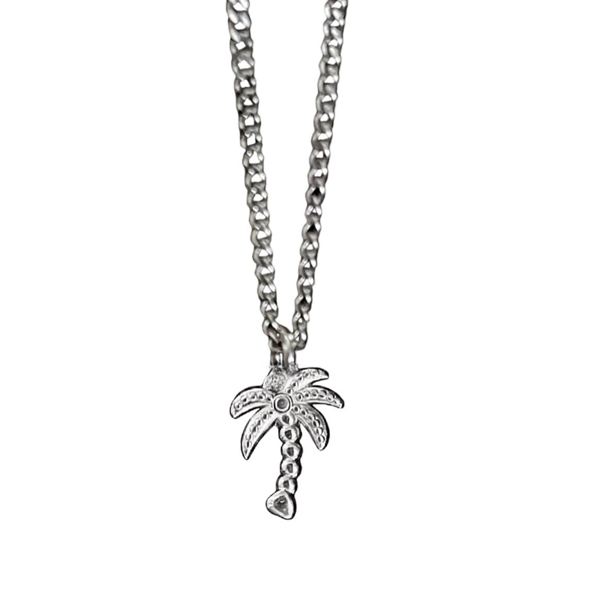 Bohemian Palm Tree Charm Necklace | Gold