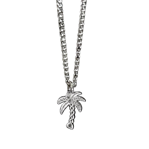 Bohemian Palm Tree Charm Necklace | Gold